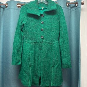 Free People Skirted Sweater Dress in Green Size XS